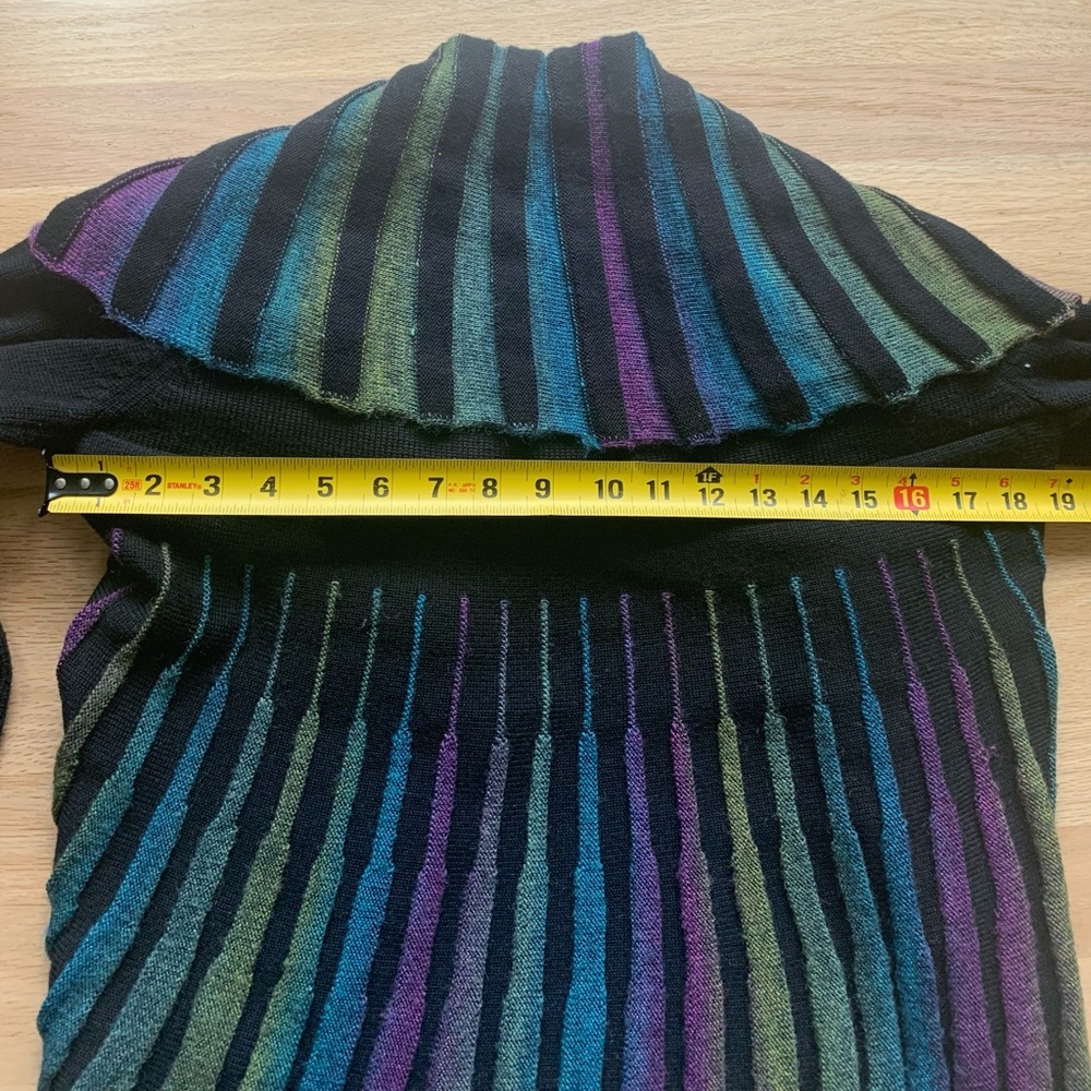 angel by gabri ozel cardigan multicolor rainbow open front merino wool Small S - Picture 8 of 9